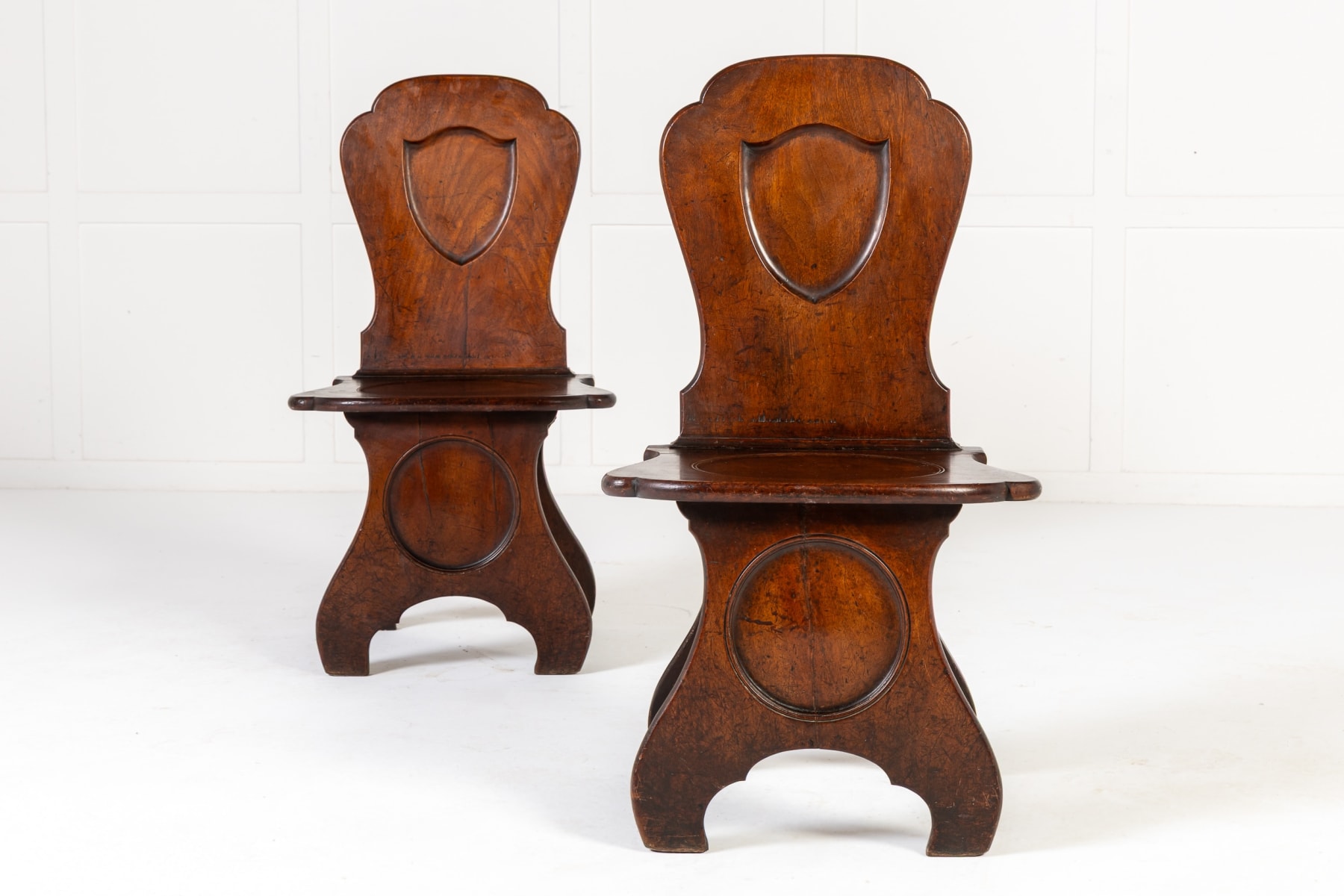 Pair of 18th Century English Hall Chairs