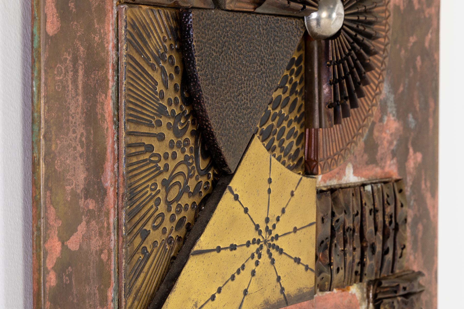 SOLD, 1960s French Decorative Metal Wall Panel