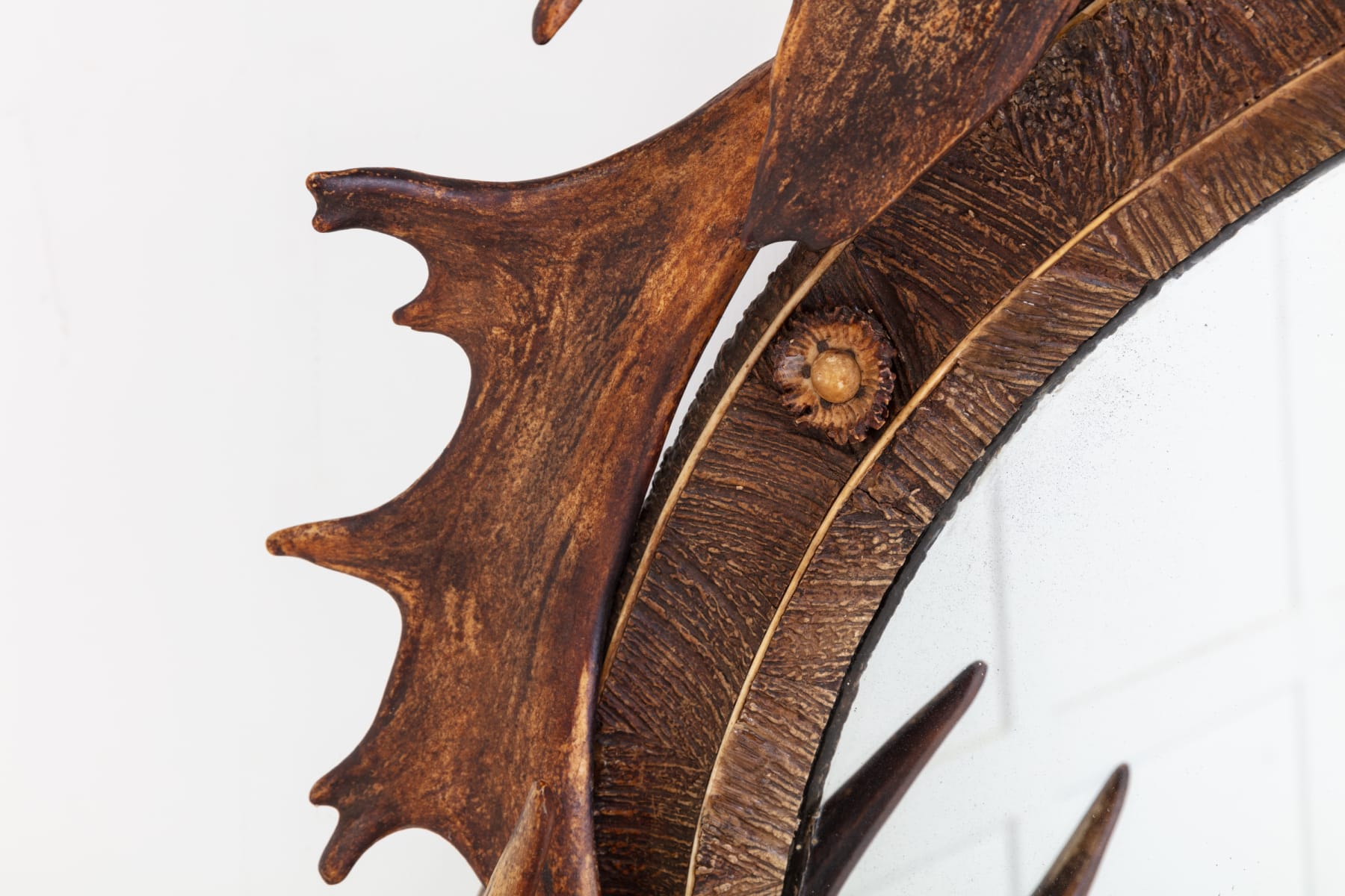 SOLD, 19th Century Oval Antler Mirror