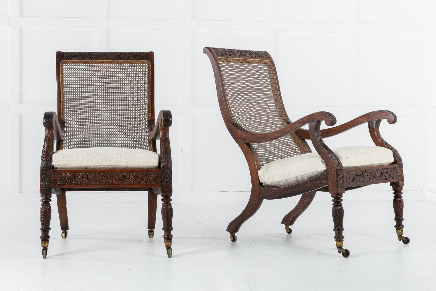 SOLD, Pair of 19th Century Anglo Indian Plantation Chairs