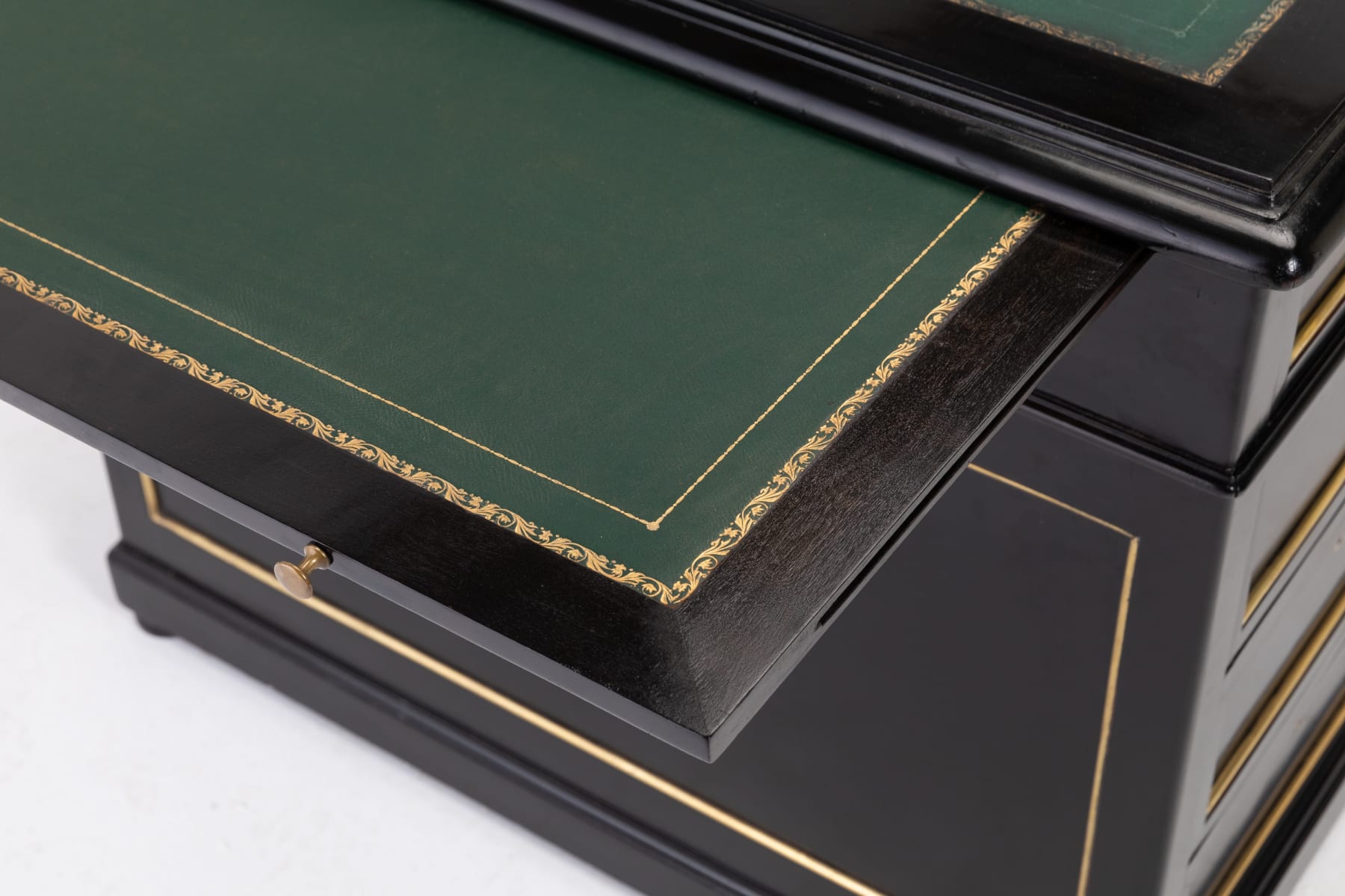 French Ebonised Pedestal Desk C.1900