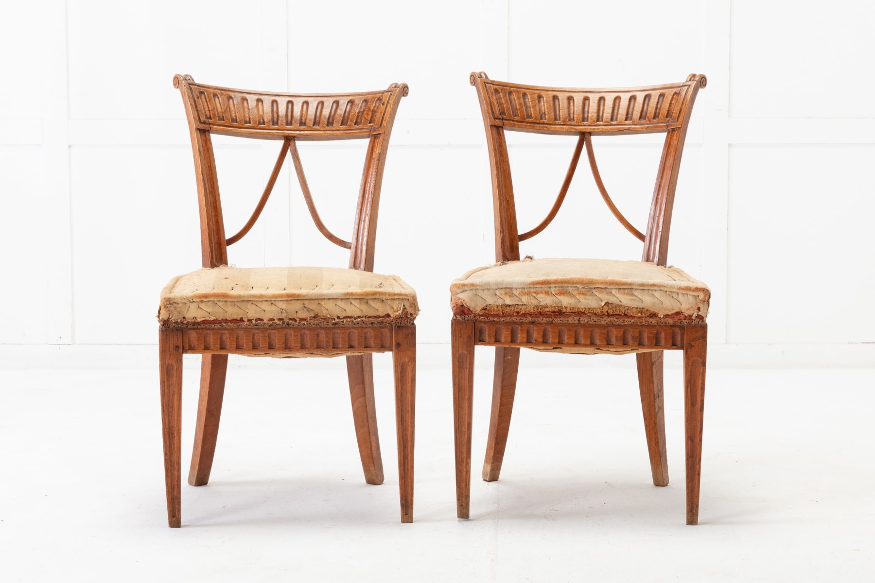 SOLD, Set of Six 18th Century French Elmwood Chairs