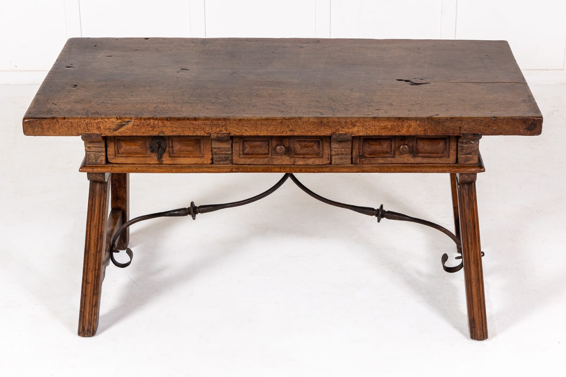 18th Century Spanish Walnut Trestle Table