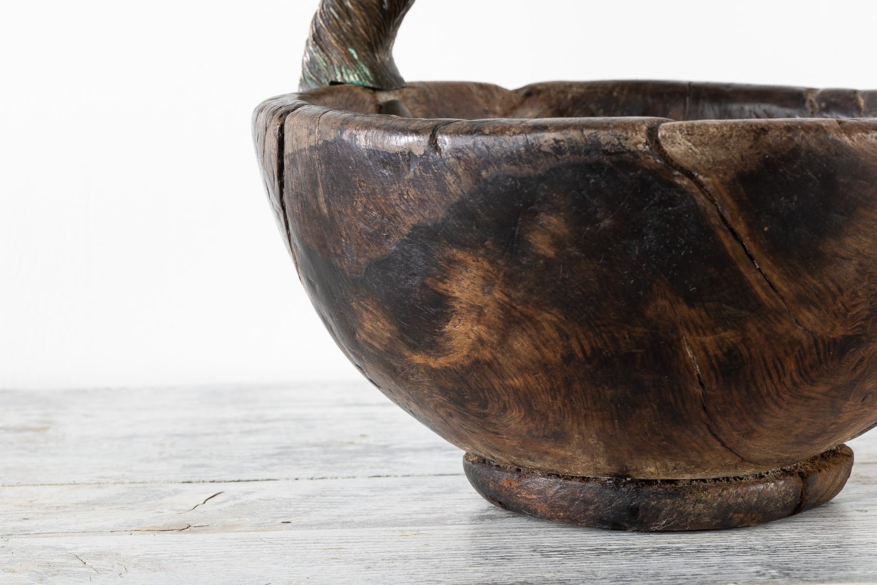 SOLD, 1960s Spanish Olive Wood Nut Bowl