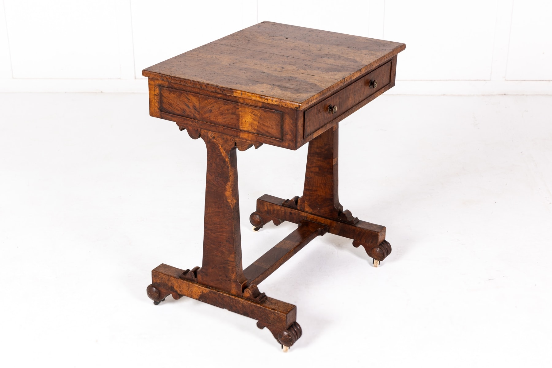 19th Century Late Regency English Burr Oak Side Table