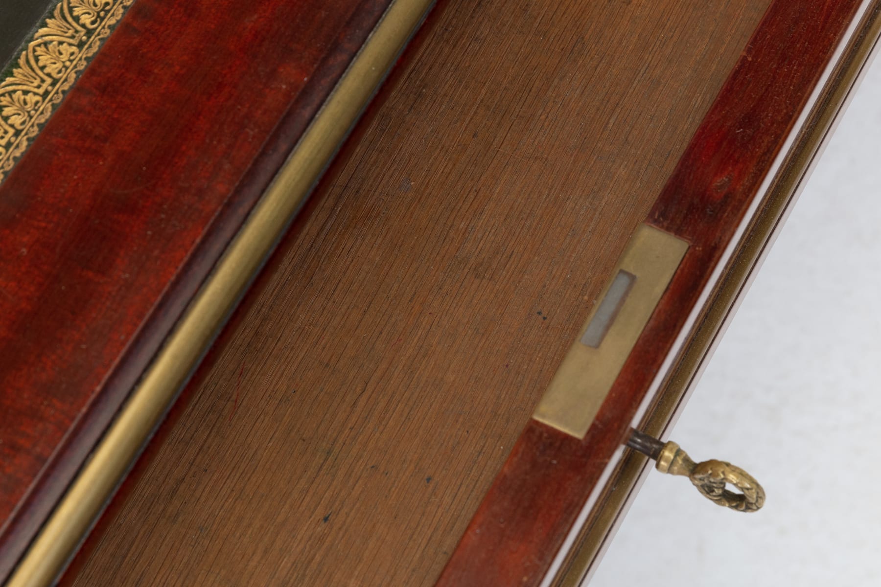 19th Century French Brass Inlaid Mahogany Desk
