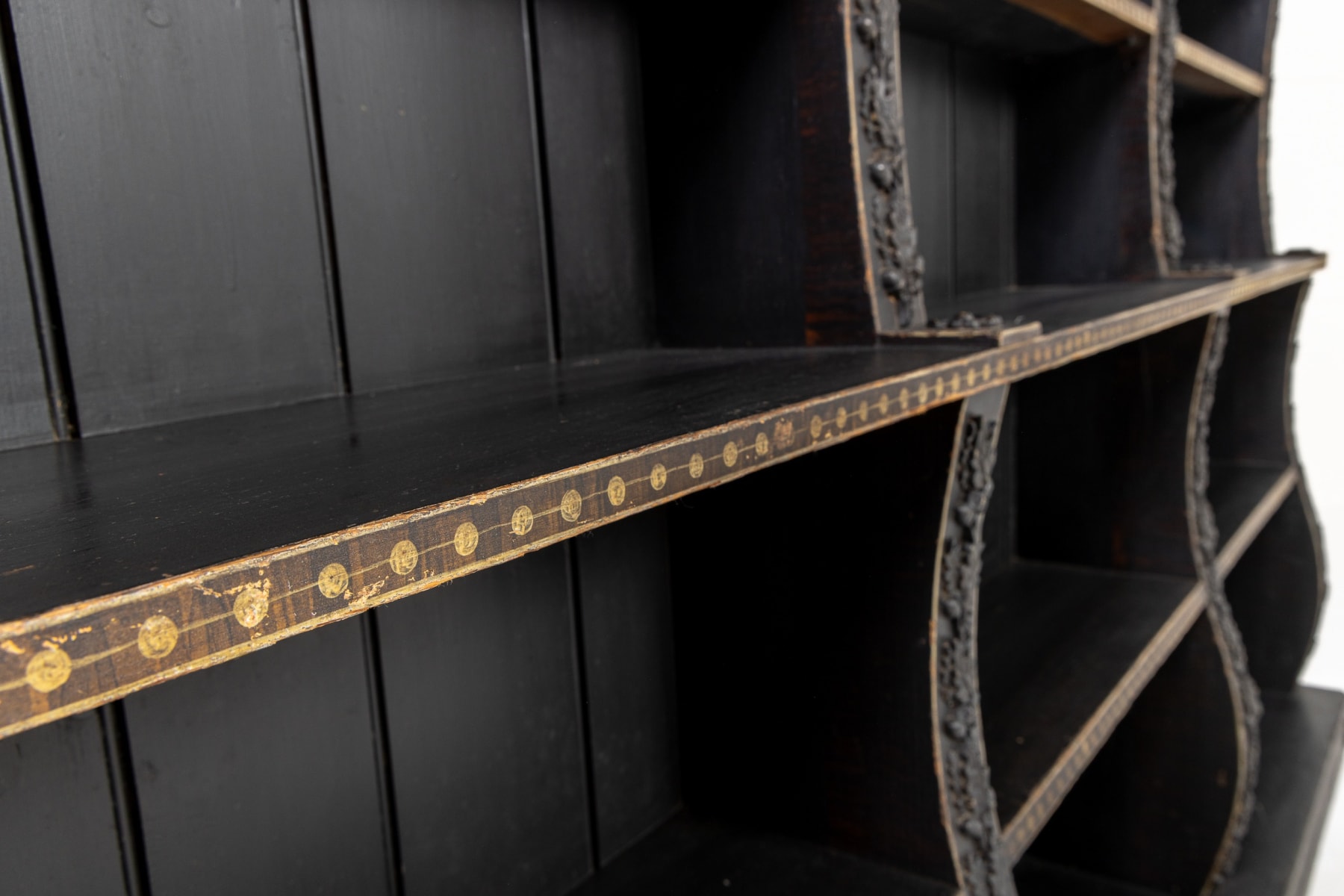 19th Century English Regency Painted Open Bookcase