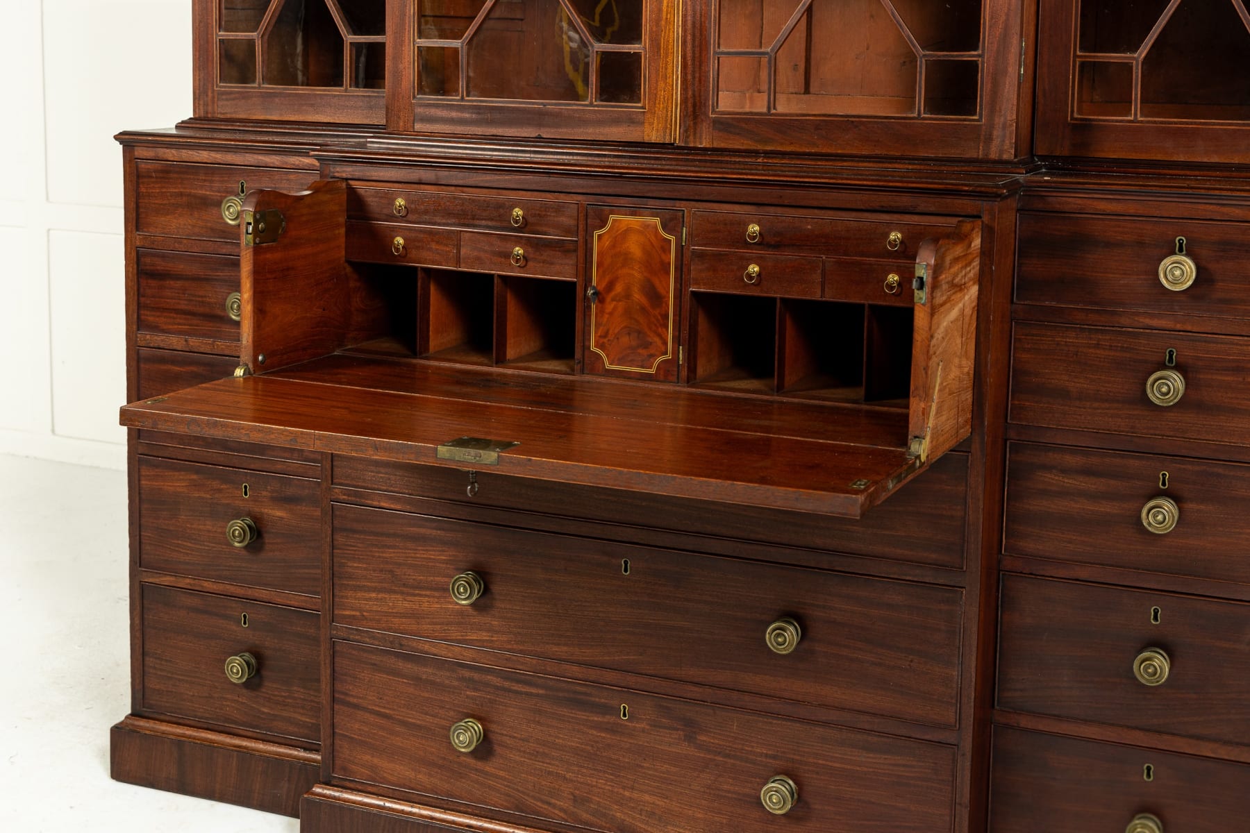 18th Century English Mahogany Secretaire Bookcase