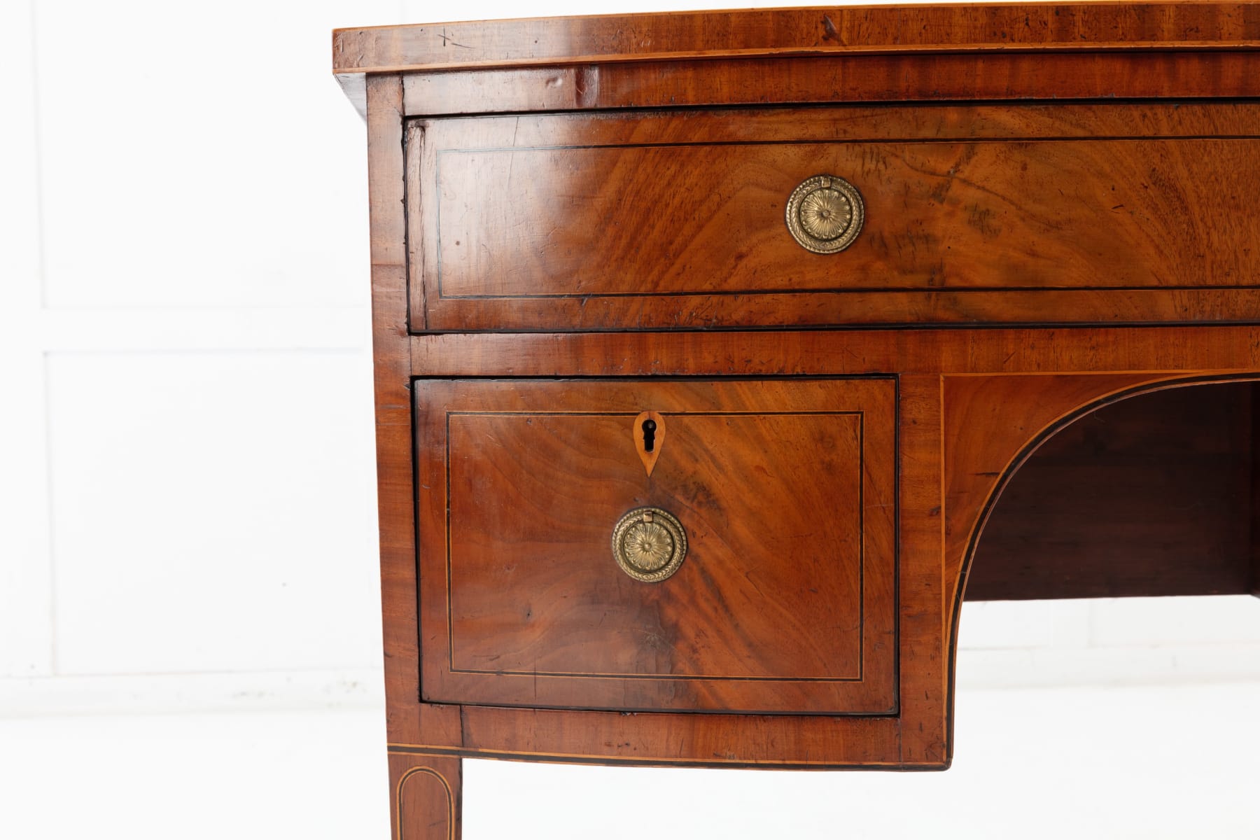 SOLD, 18th Century English Mahogany Bow Fronted Sideboard