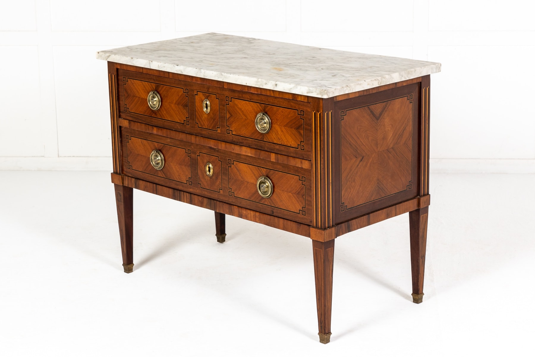 18th Century Kingwood and Walnut Commode with Marble Top