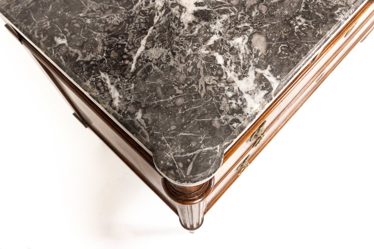 18th Century French Walnut Commode with Marble Top