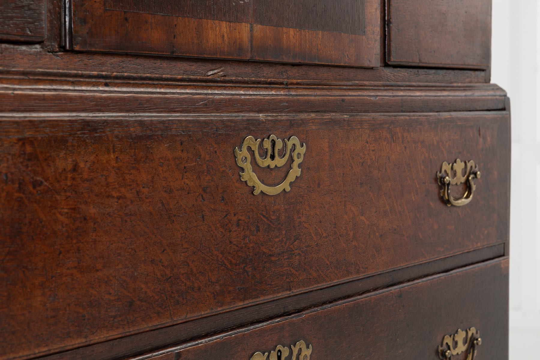 SOLD, English George III Oak Chest on Chest