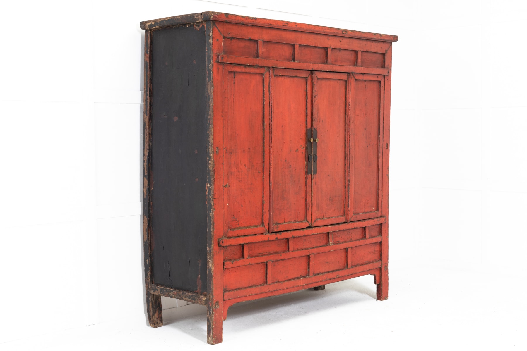 19th Century Chinese Red Lacquer Cabinet