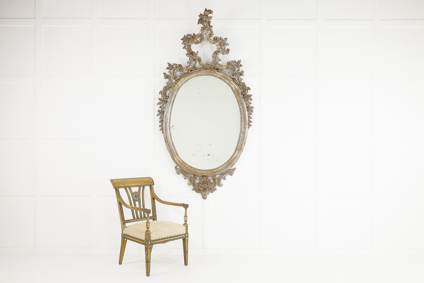 Large 18th Century Italian Silver Gilt Mirror