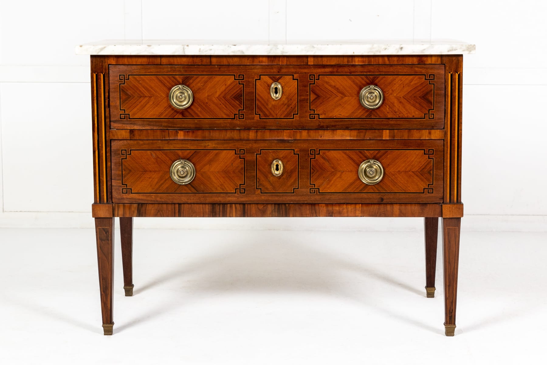 18th Century Kingwood and Walnut Commode with Marble Top