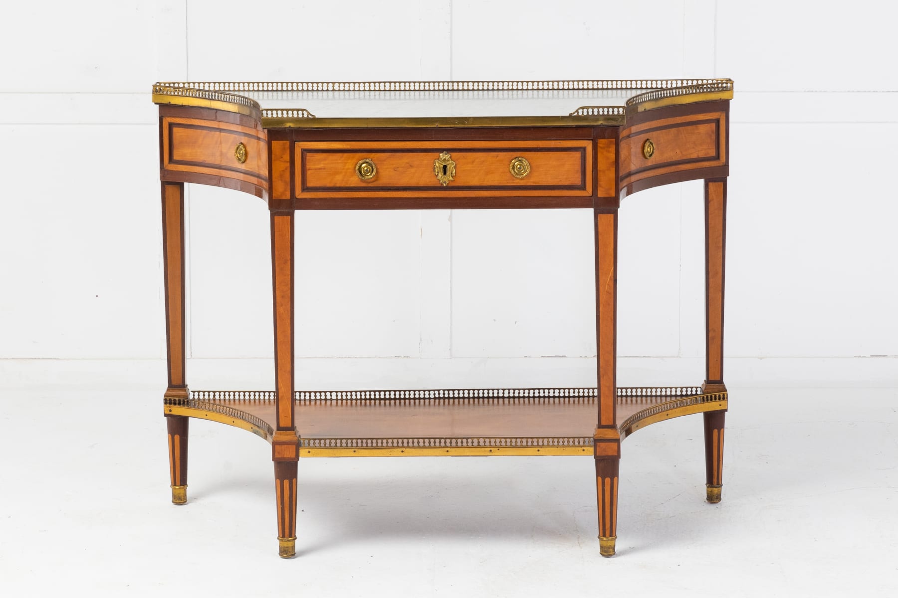 19th Century French Mahogany and Satinwood Console Table