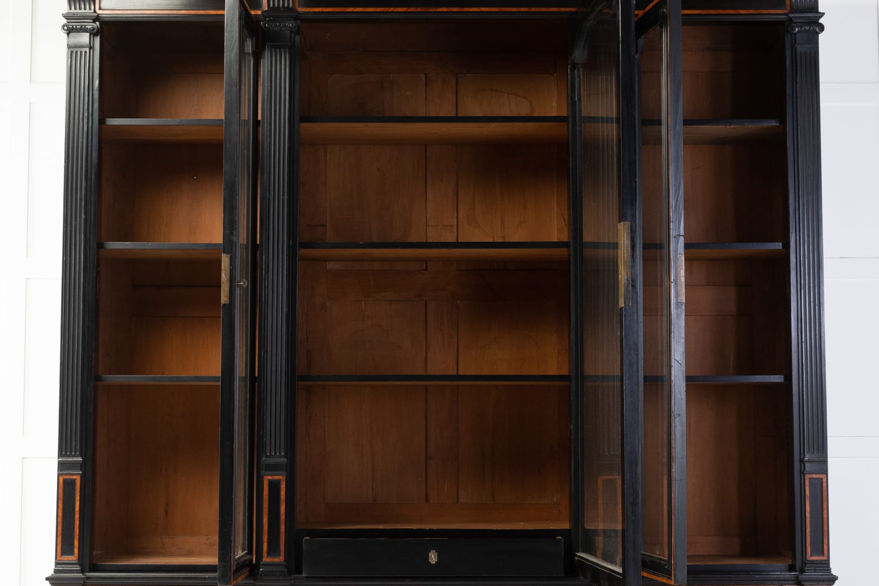 19th Century French Ebony and Ebonised Bookcase