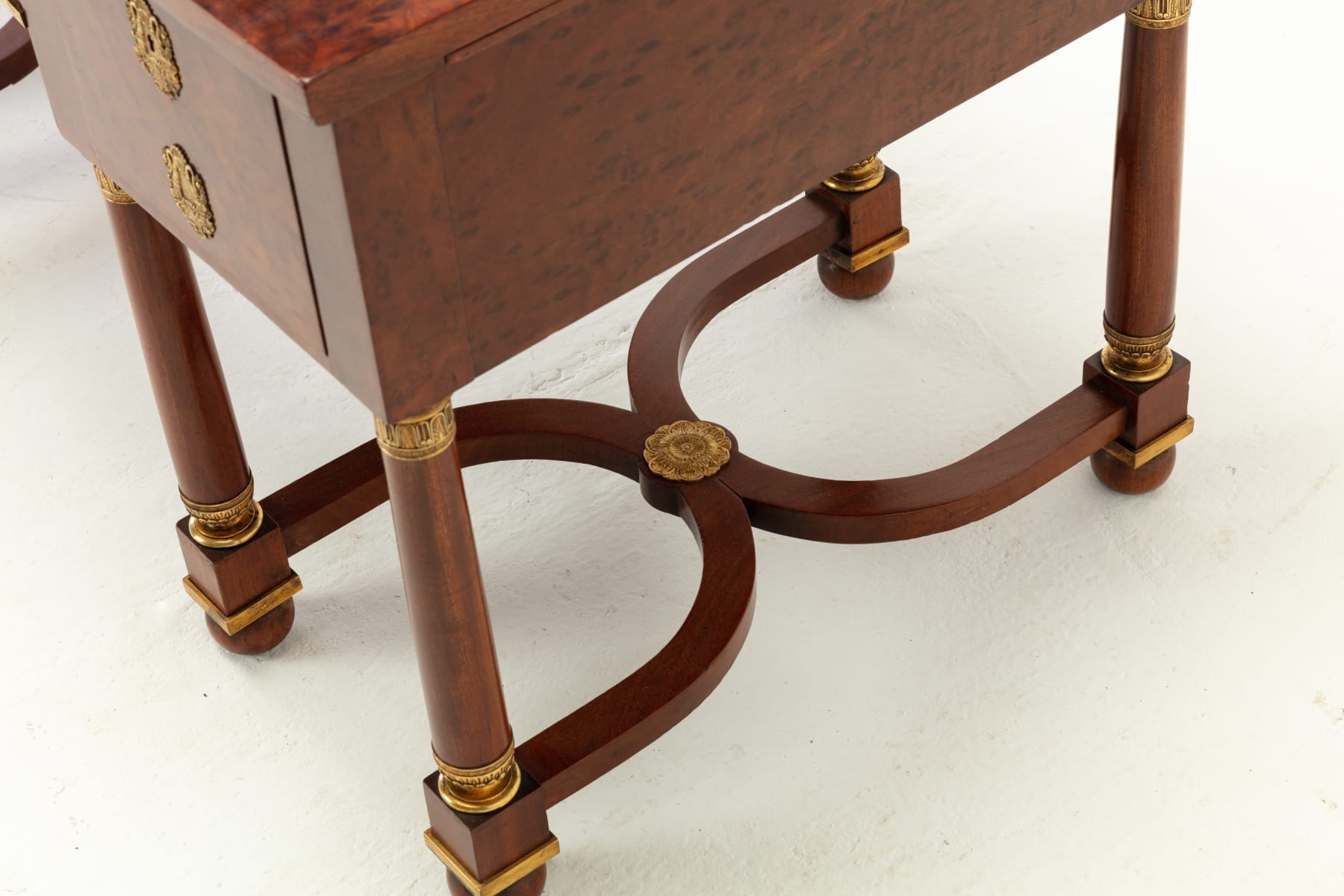 19th Century French Plum Pudding Mahogany Bureau Plat