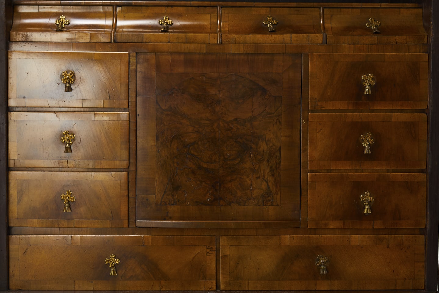 SOLD, 18th Century German Double Dome Walnut Bureau Cabinet