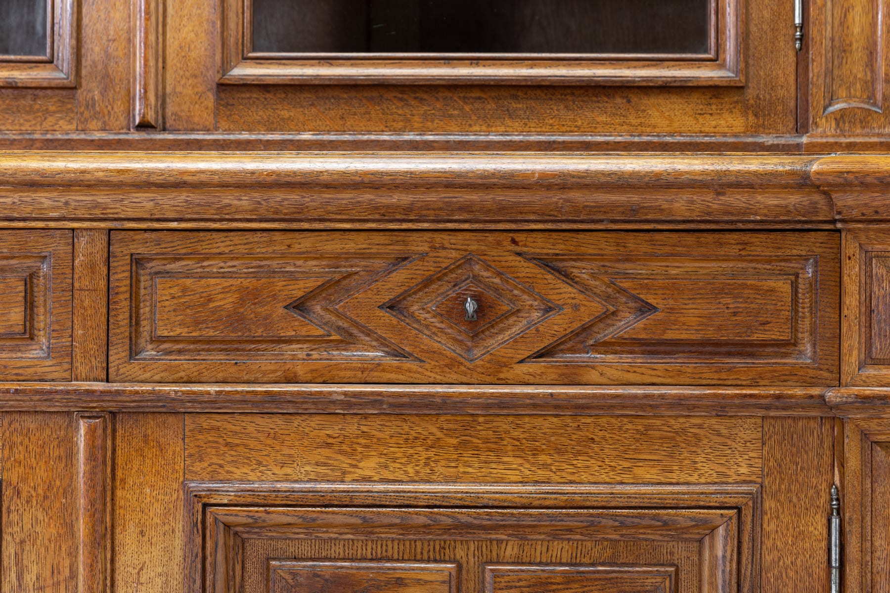19th Century French Oak Breakfront Bookcase/Cabinet