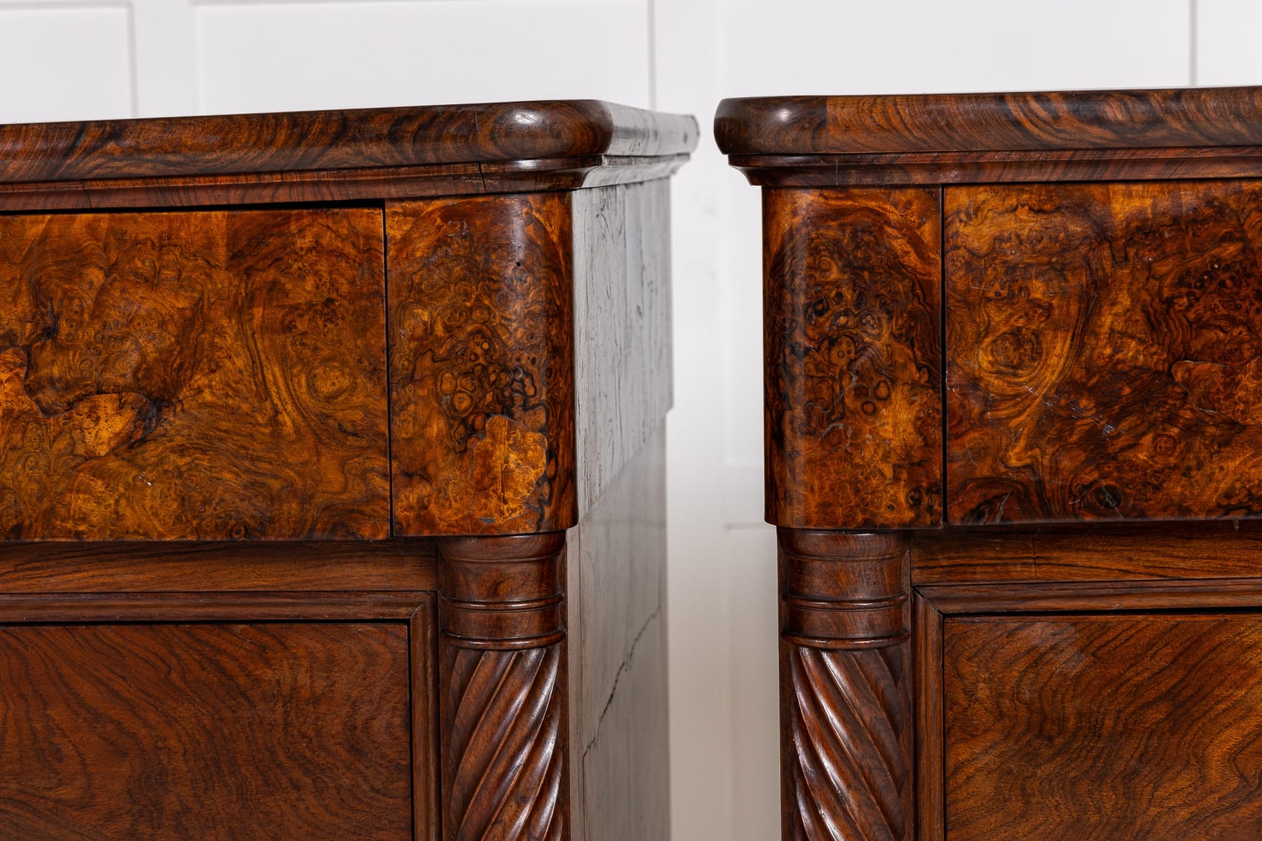 Pair of 19th Century Italian Walnut Commodes