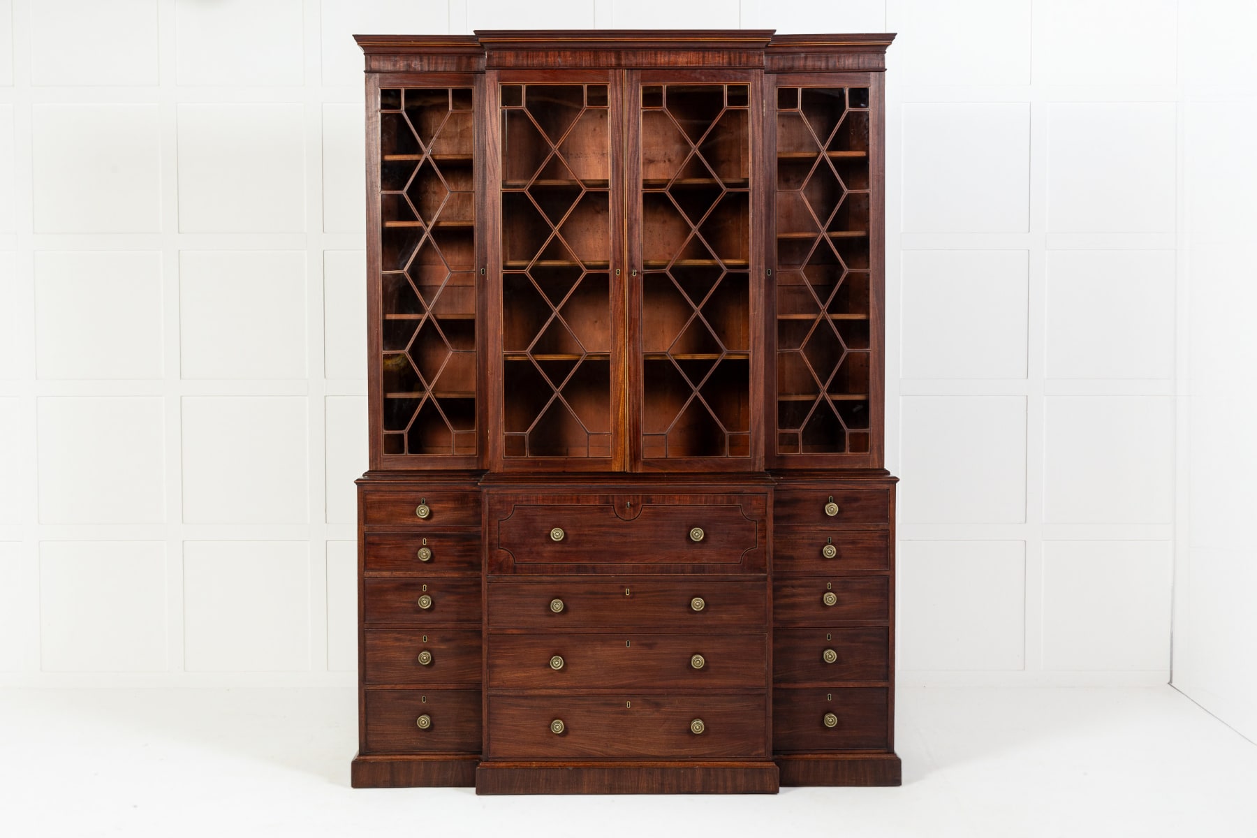 18th Century English Mahogany Secretaire Bookcase