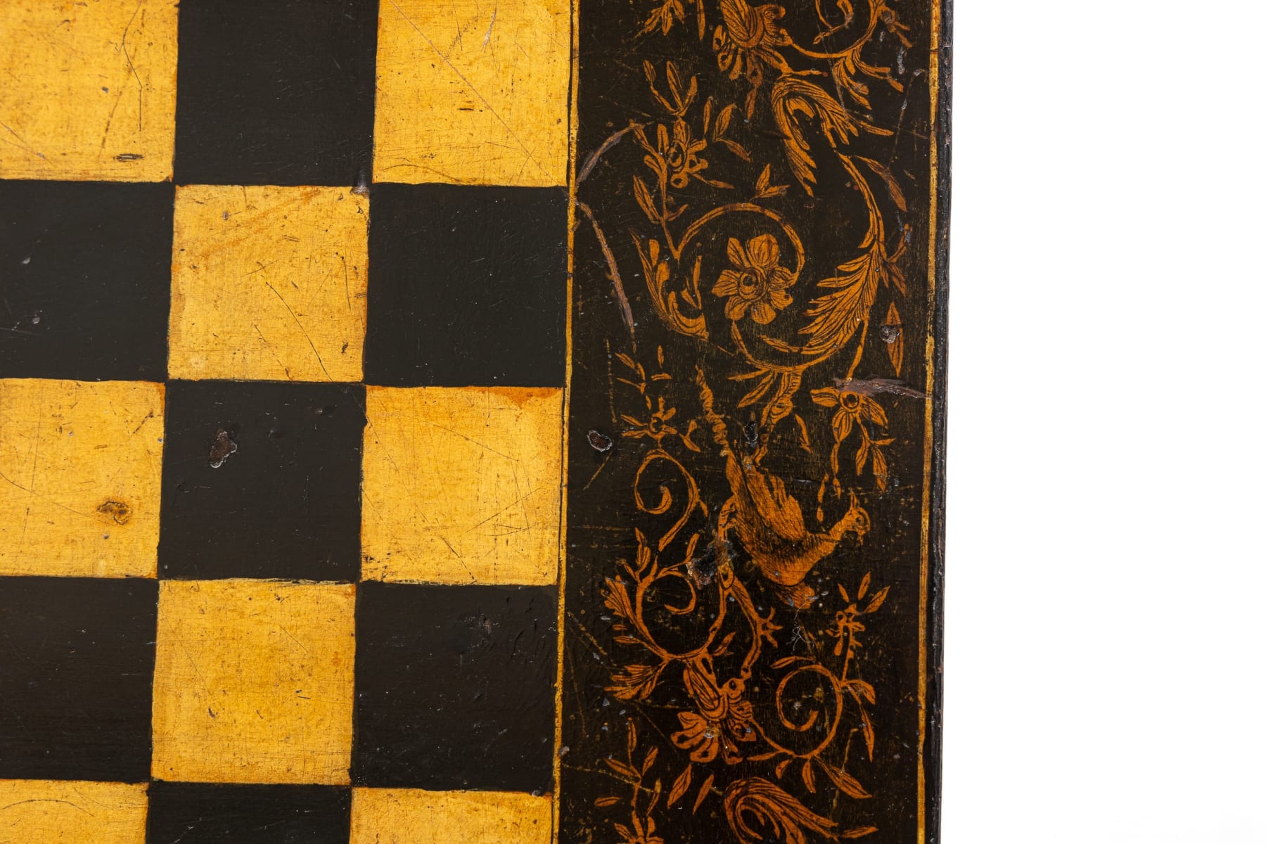 19th Century Late English Regency Period Penwork Games/Chess Table