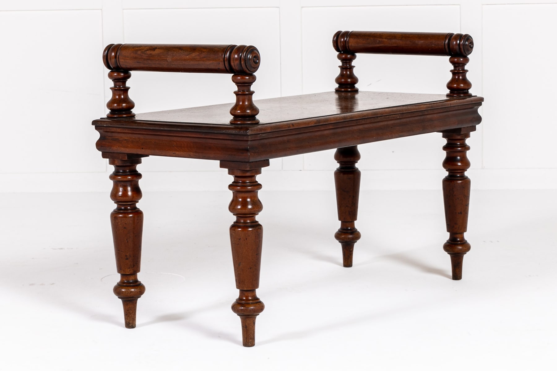 19th Century English Regency Mahogany Hall Bench