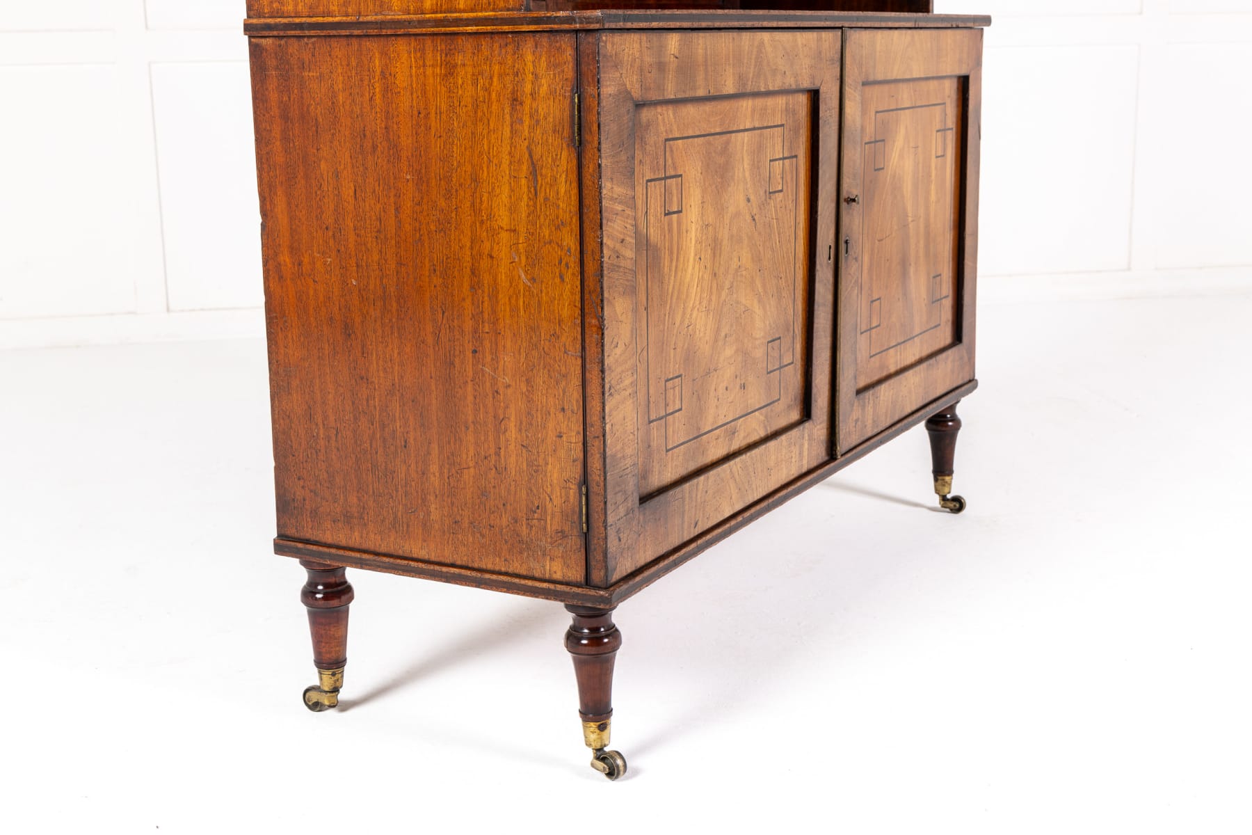 19th Century English Regency Mahogany Waterfall Bookcase