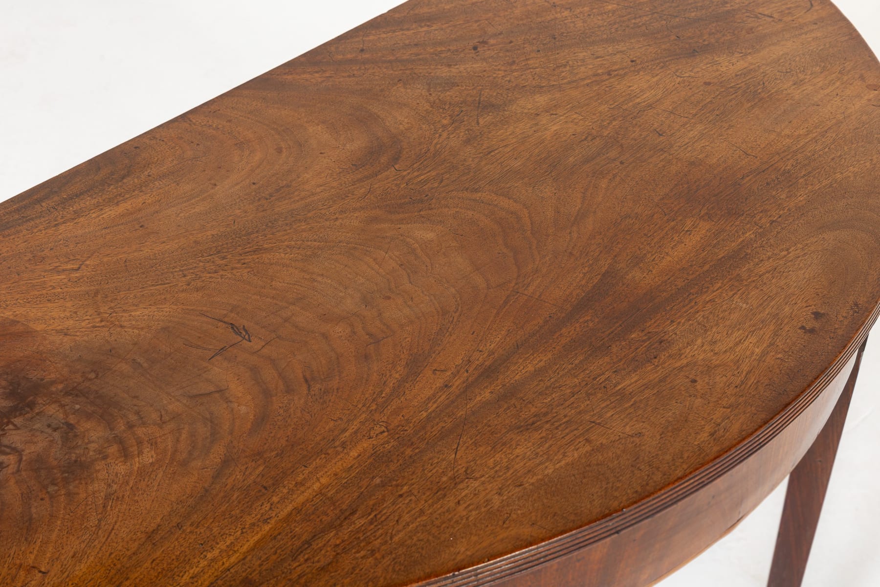 Pair of 18th Century English Mahogany Demi Lune Side Tables