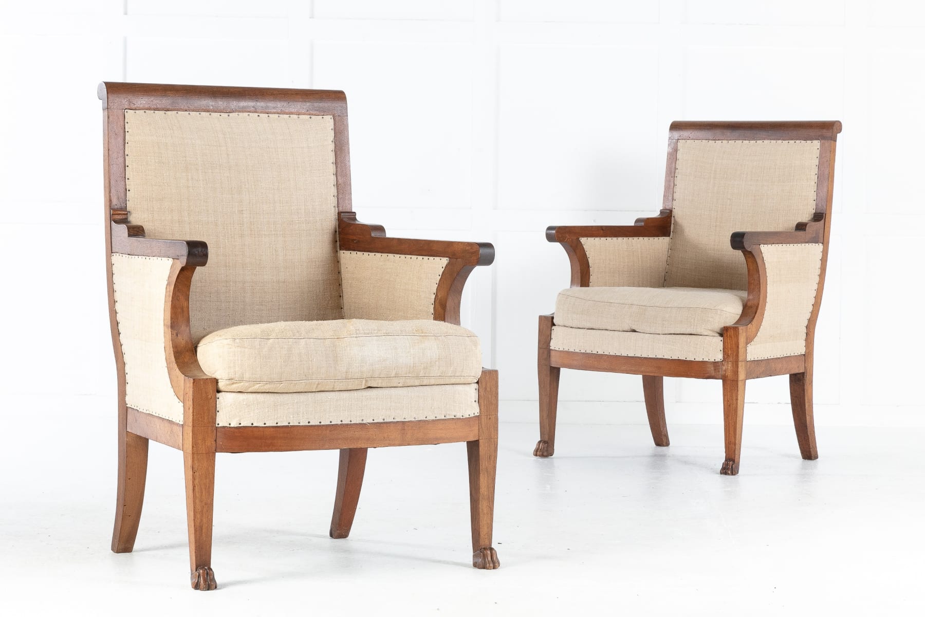 SOLD, Pair of 19th Century French Walnut Armchairs