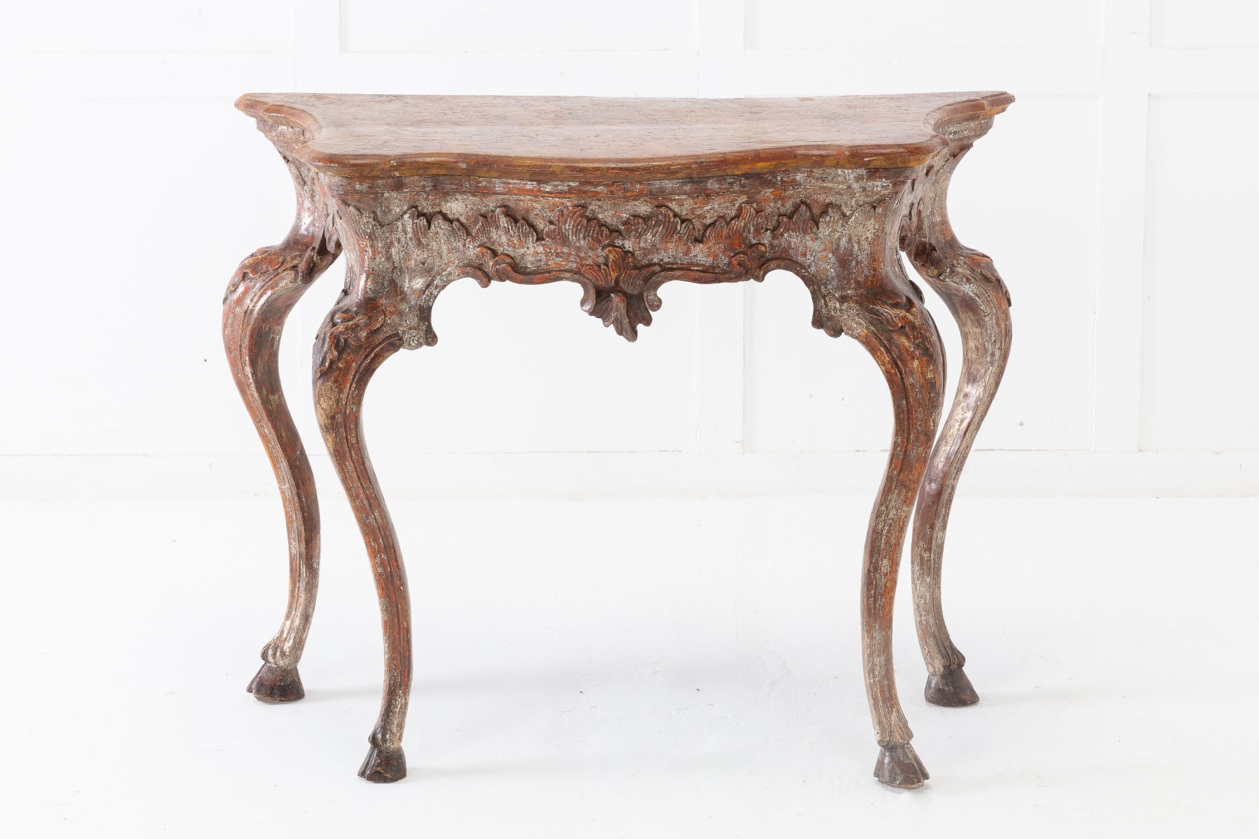 SOLD, 18th Century Italian Silver Gilt Console Table