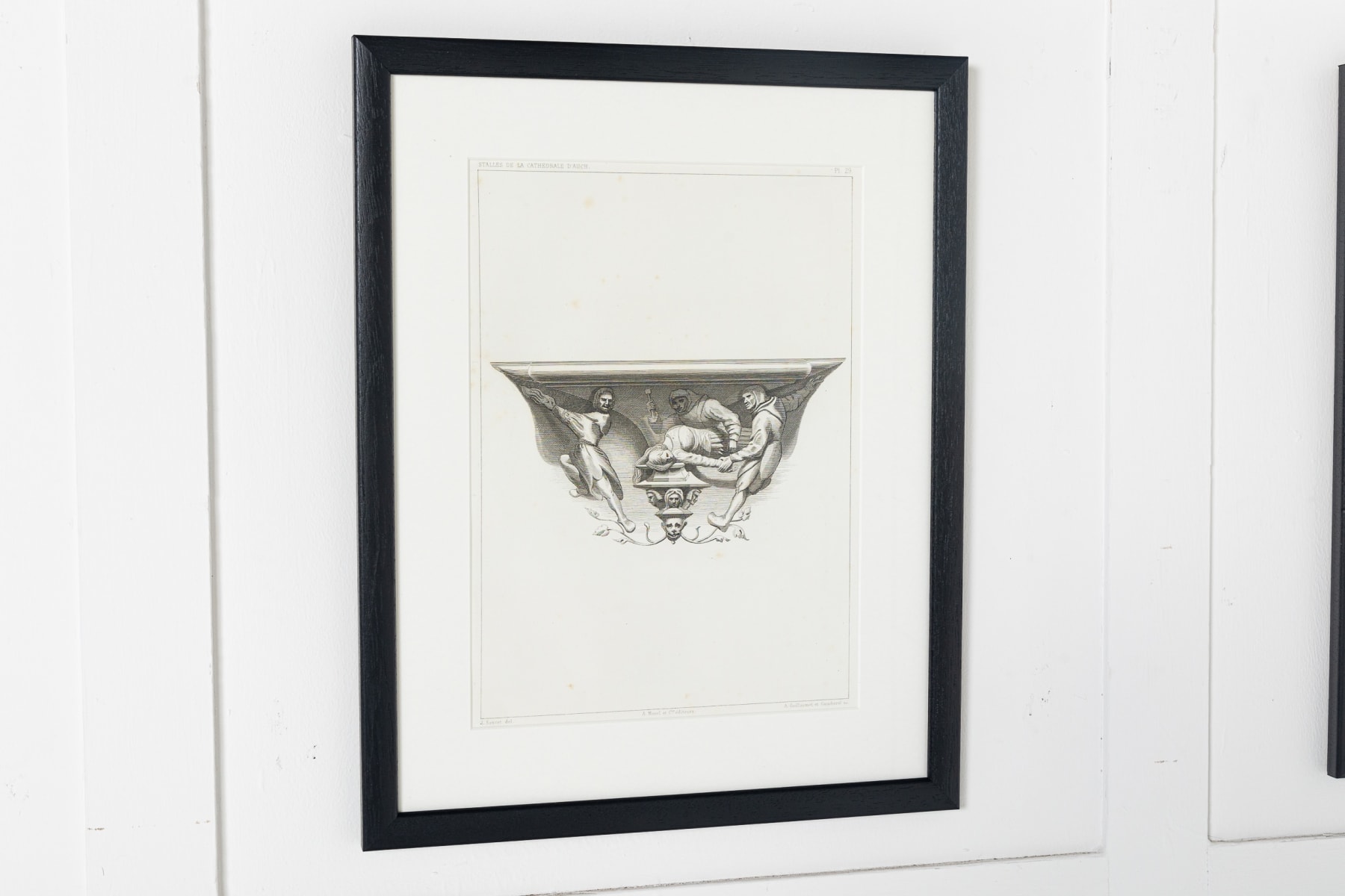 Set of Six 19th Century Framed Engravings of Cathedral d'Auch - France