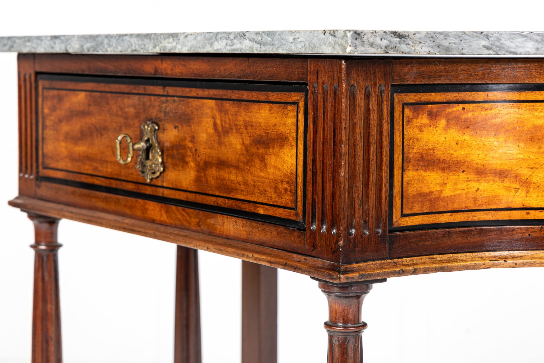 Early 19th Century French Walnut and Satinwood Console Table