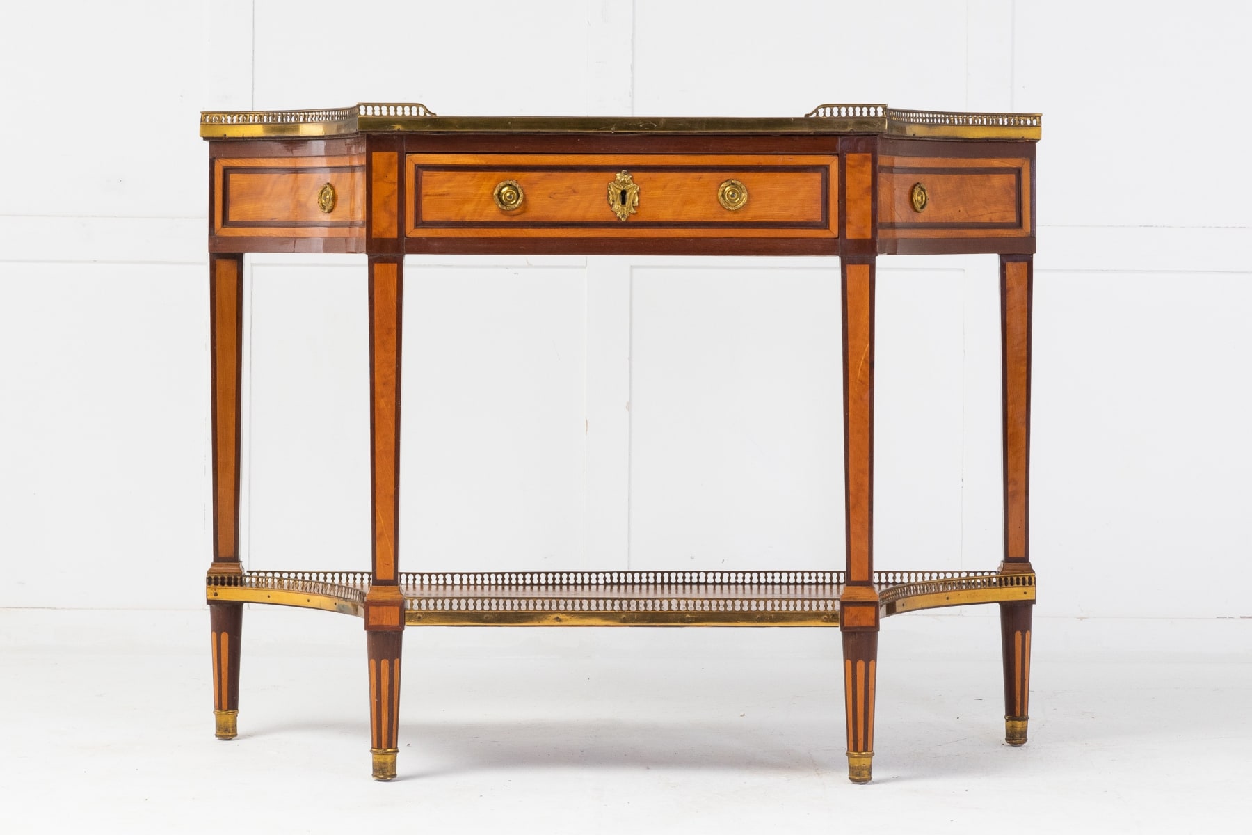 19th Century French Mahogany and Satinwood Console Table