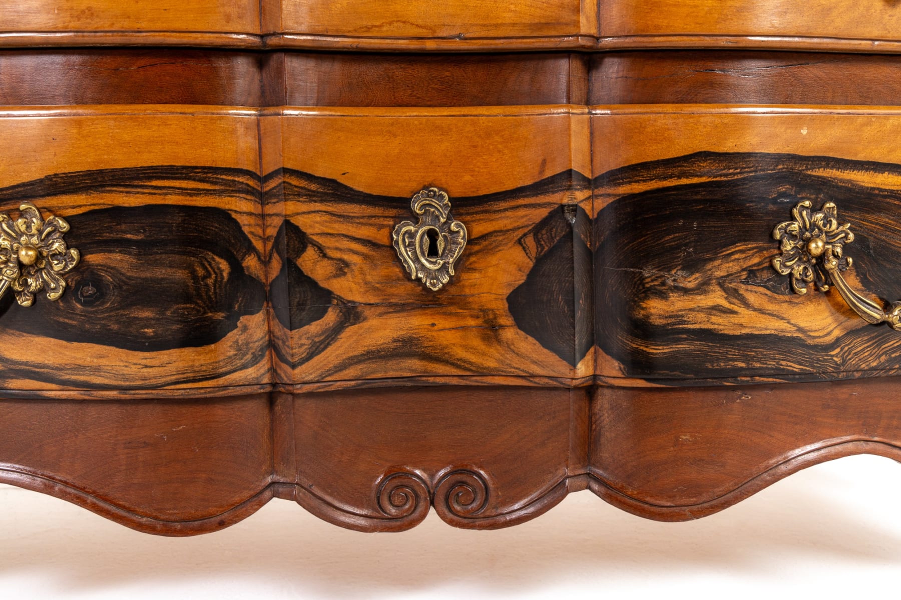 18th Century French Guaiac Wood and Walnut Commode