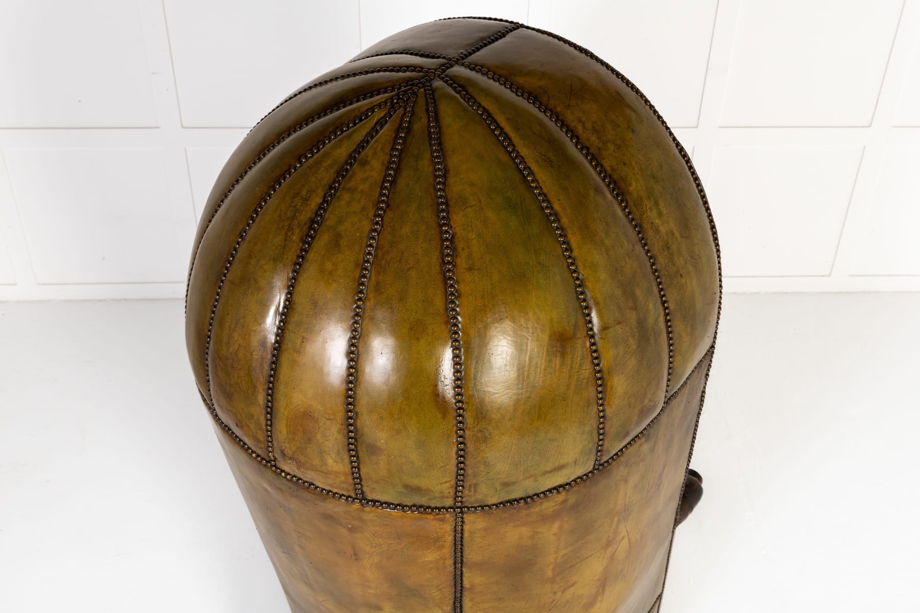 Large 18th Century English Leather Porters Chair