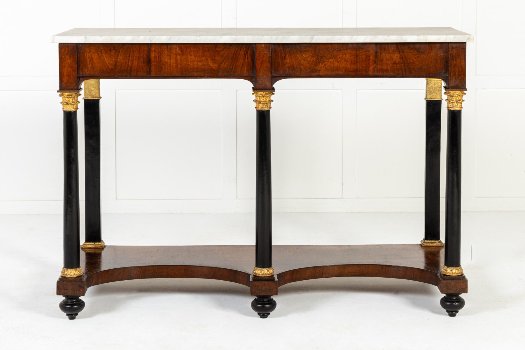 Large Early 19th Century Italian Walnut Console Table