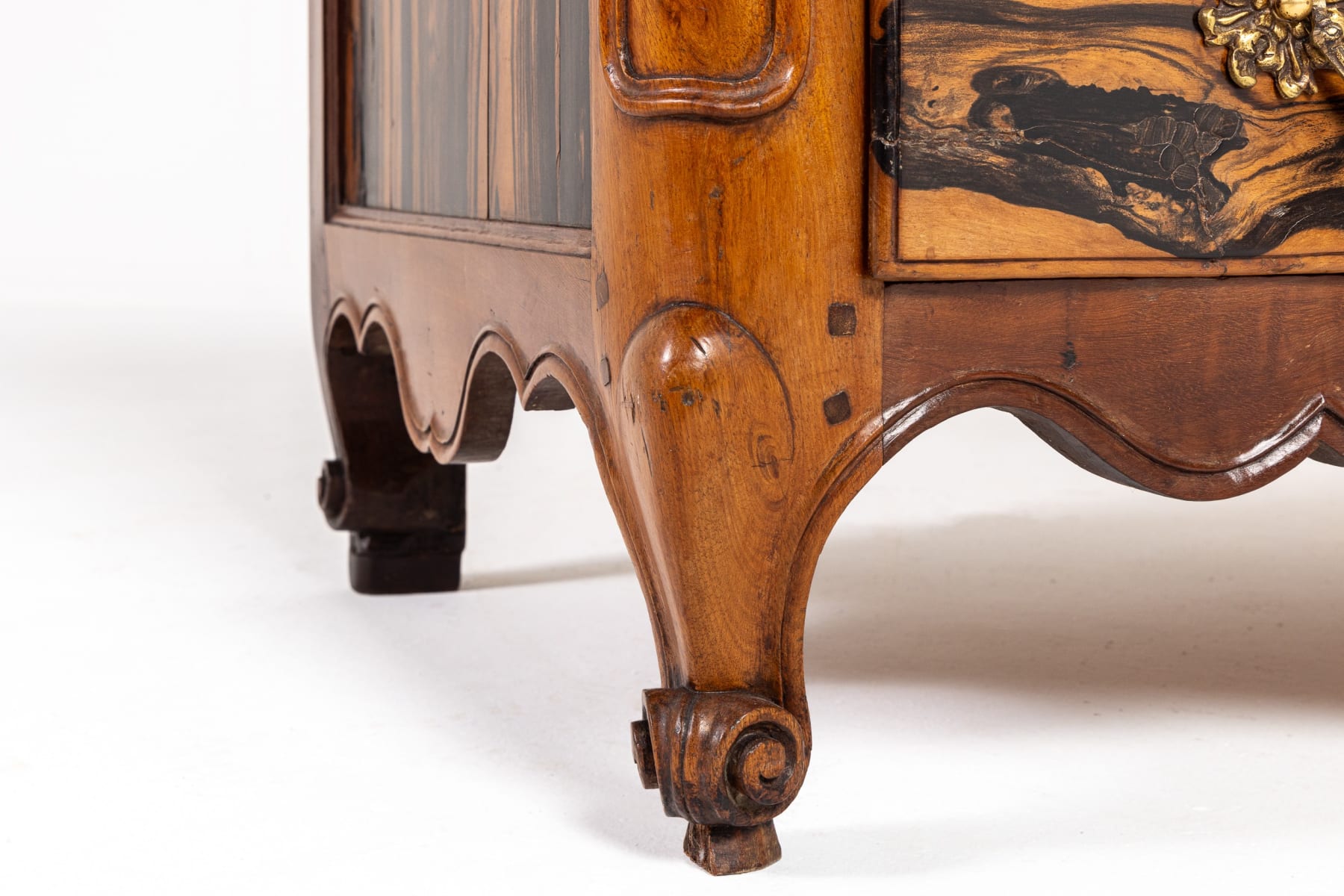 18th Century French Guaiac Wood and Walnut Commode