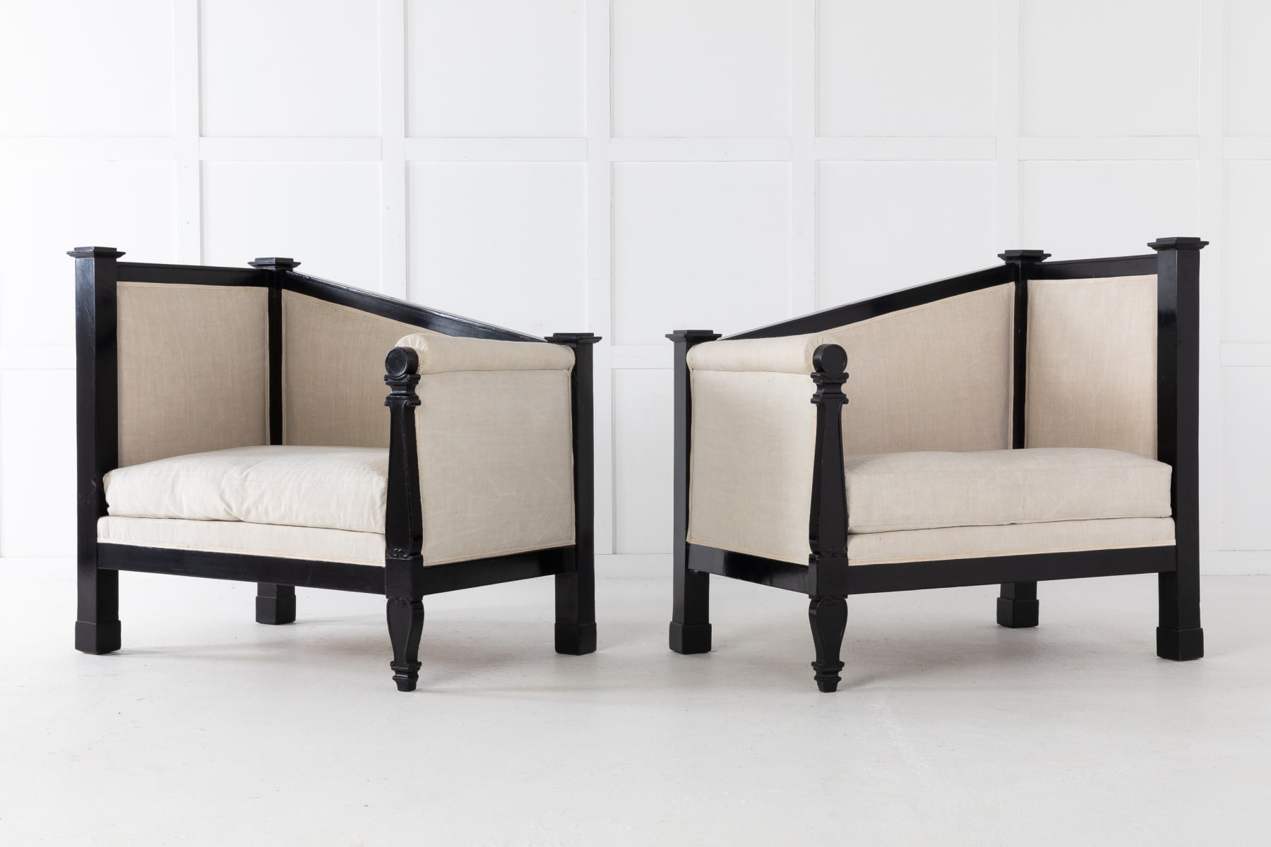 Pair of Early 19th Century French Ebonised Sofas