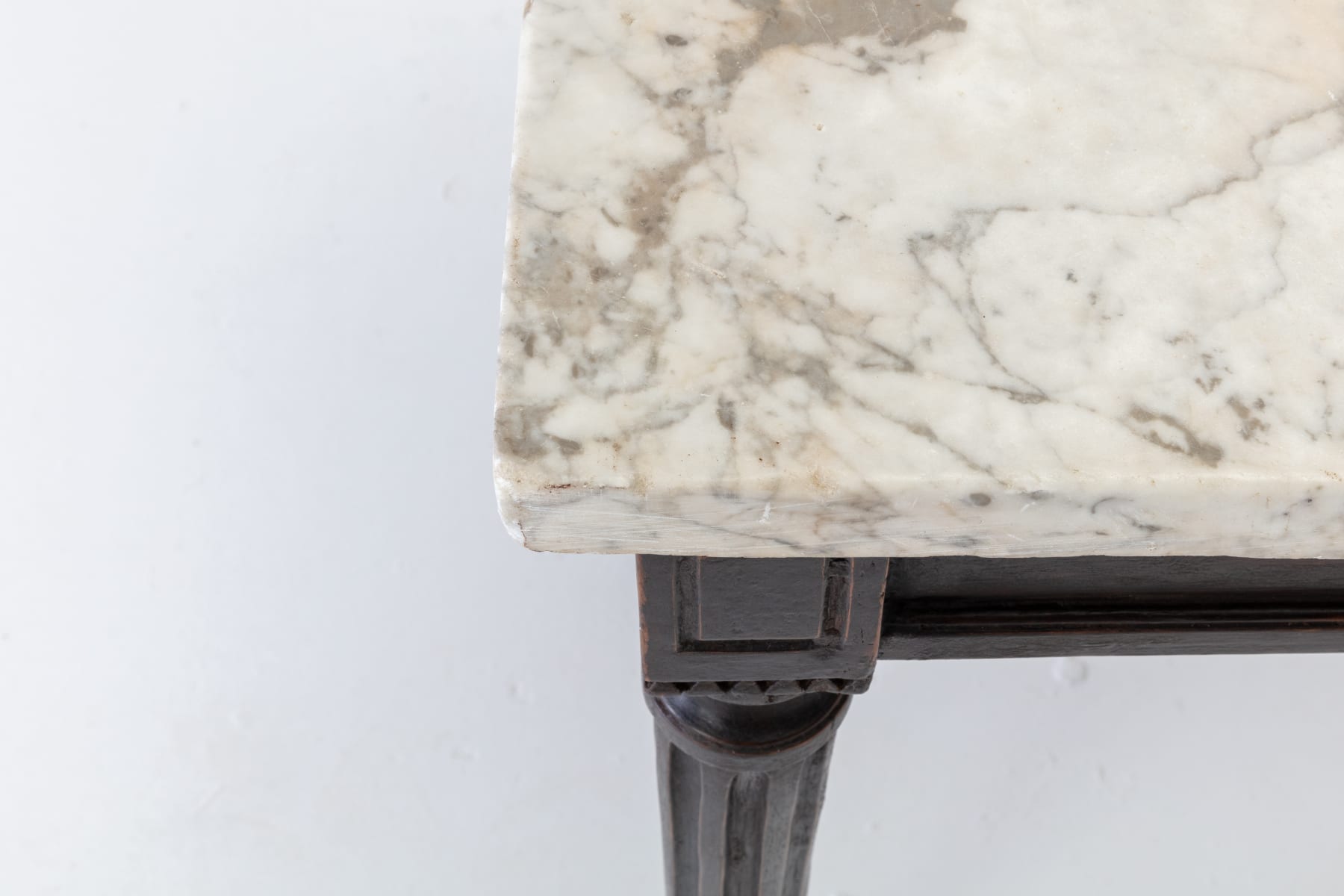 18th Century French Ebonised Console Table with Marble Top