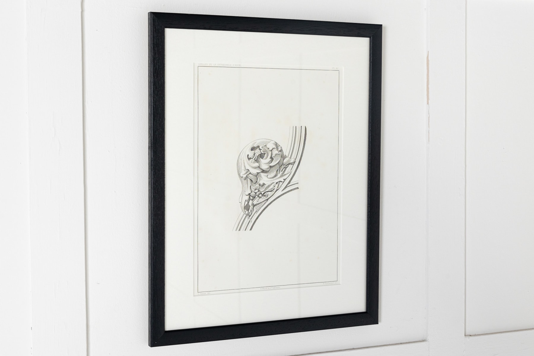 Set of Nine 19th Century Framed Engravings of Cathedral d'Auch - France