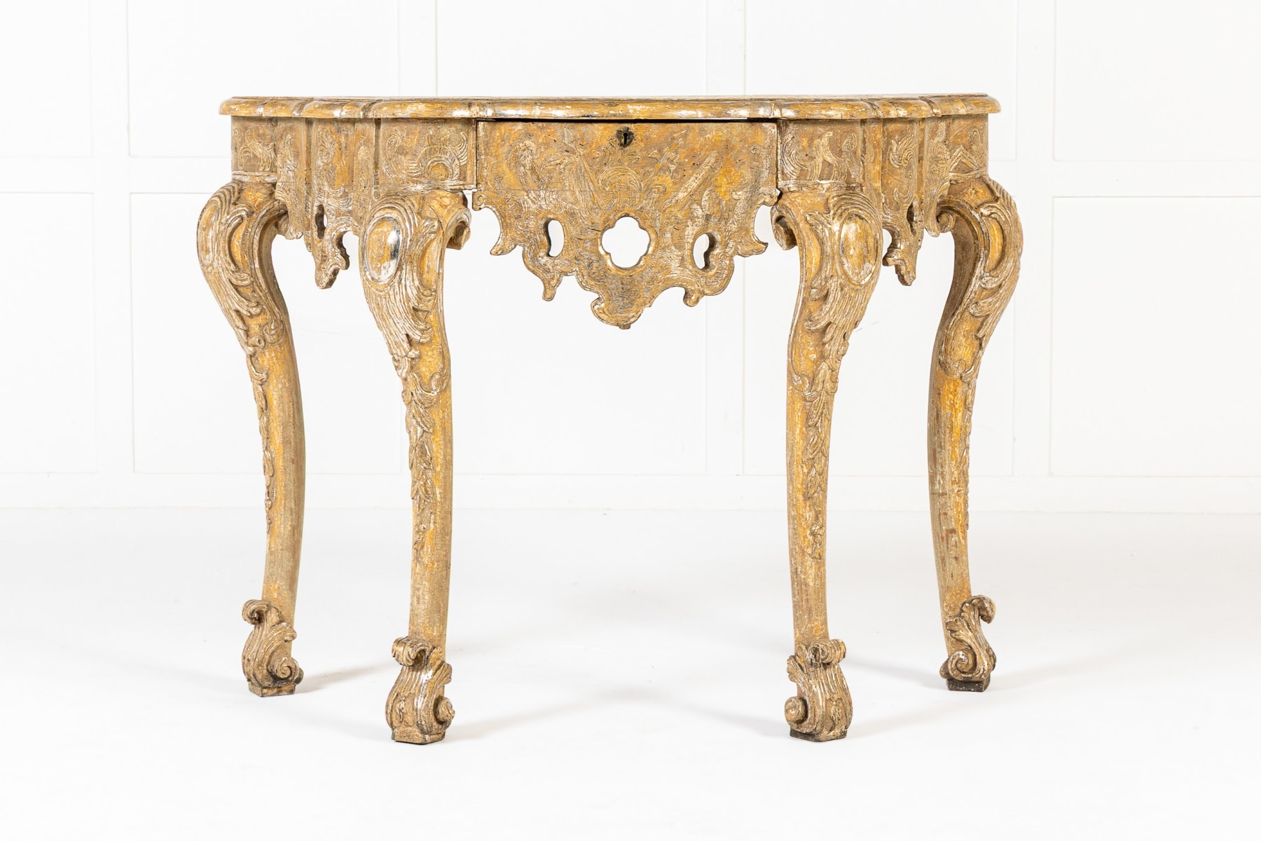 18th Century Italian Silver Gilt Console Table