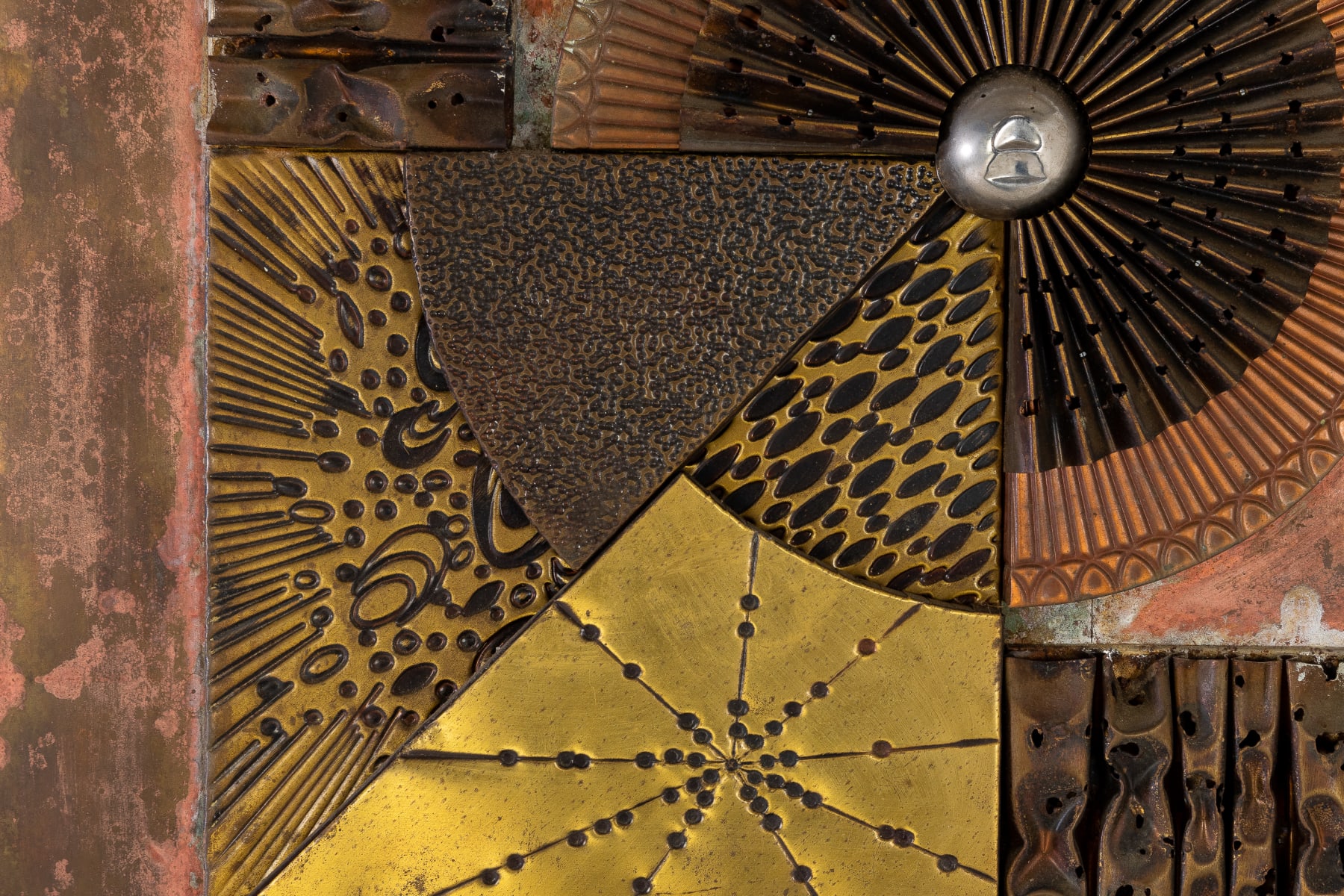 SOLD, 1960s French Decorative Metal Wall Panel