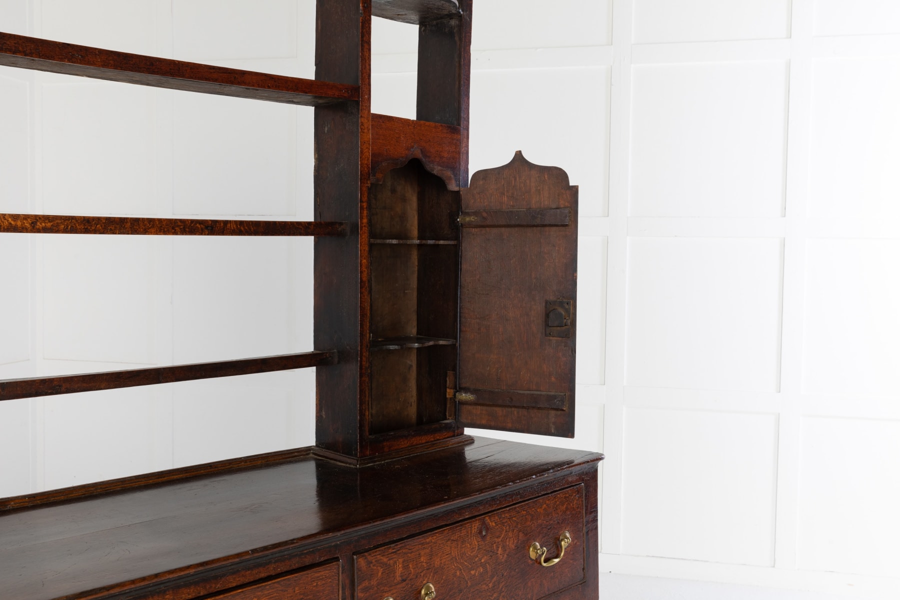 SOLD, 18th Century Oak Dresser with Rack