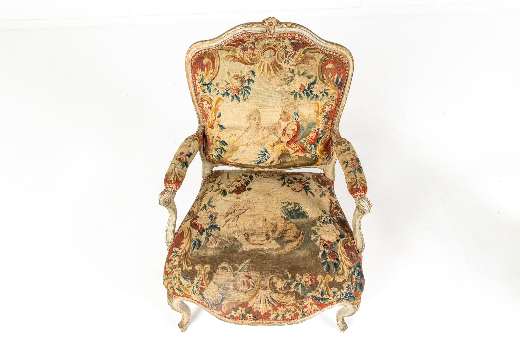 Pair of 18th Century French Abusson Tapestry Chairs