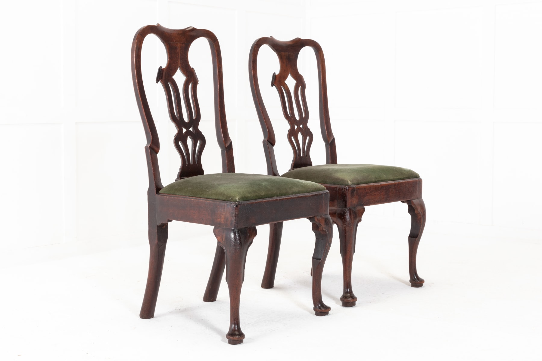 Pair of George II Walnut Side Chairs