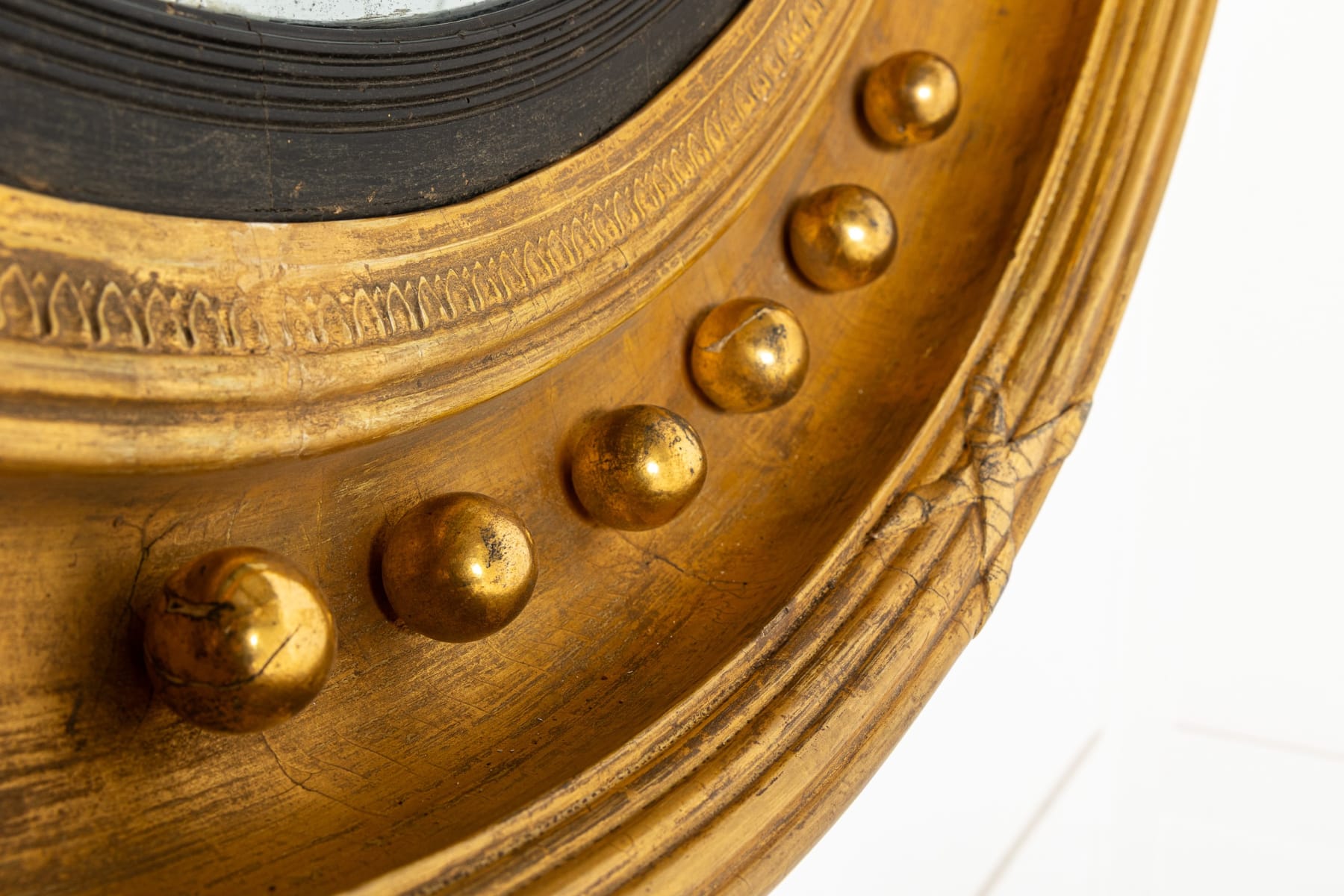 A Very Large 19th Century English Regency Convex Mirror