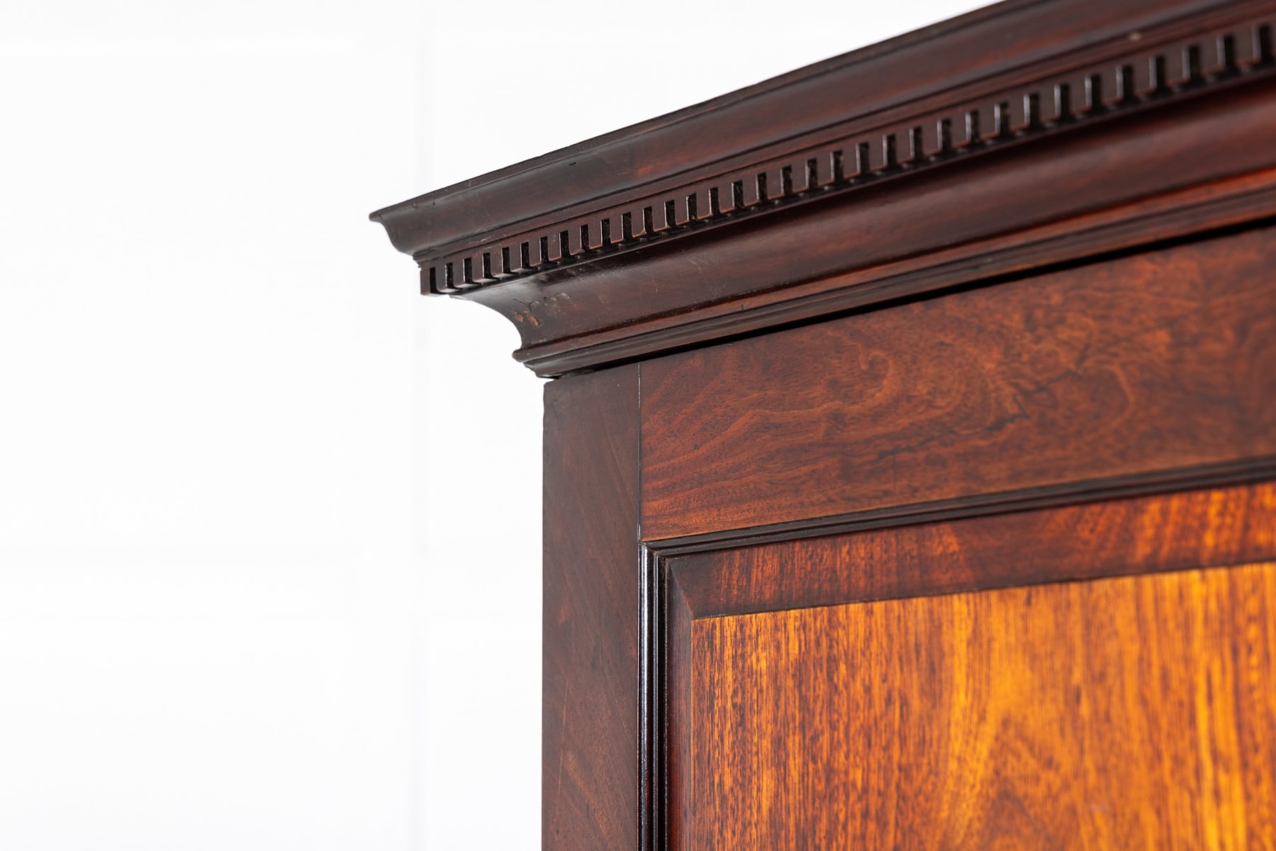 Small Mid 18th Century English Mahogany Linen Press