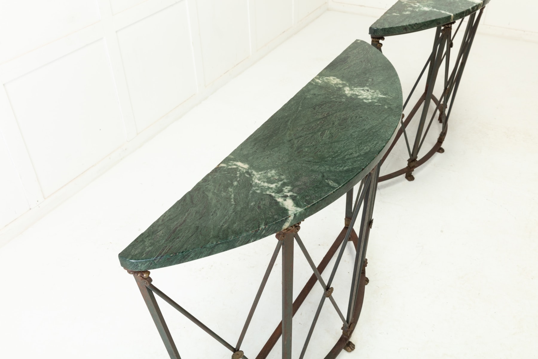 SOLD, Pair of French 1940s Iron Console Tables